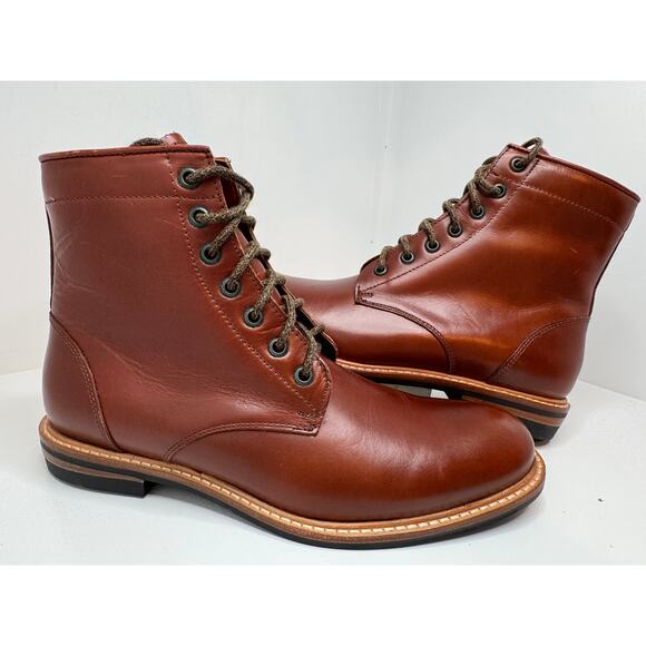 Nisolo All-Weather Andres Lace-Up Boots Brandy Leather Size 9 - New tried on main image 4